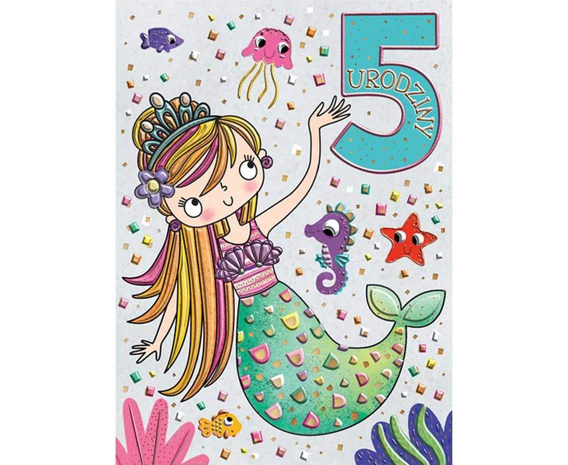Greeting paper card B6 Marmaid, 1 pc